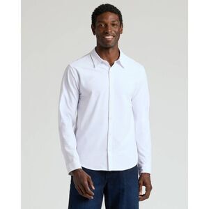 True Classic Men's Stretch Oxford Dress Shirt - White XL